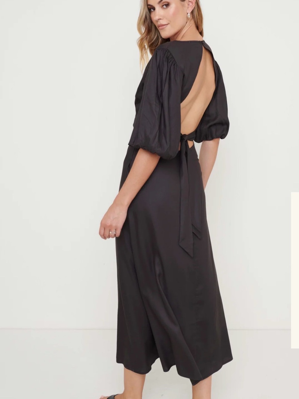 PRETTY LAVISH- Janelle Puff Sleeve Backless Dress - Black- US 12